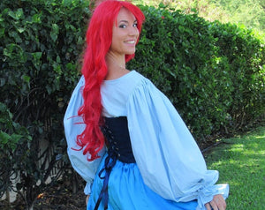 3 Pc Ariel Princess Cosplay Little Mermaid Costume Gown Land Dress Skirt Corset for Teens Adults