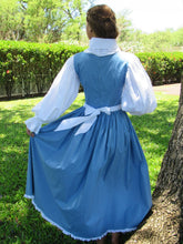 Load image into Gallery viewer, 3 Pc Belle Provincial Beauty and the Beast Cosplay Princess Costume Blue Dress for Teens Adults