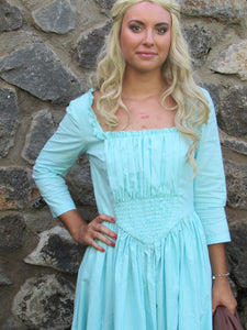 2 Pc Cinderella 2015 Princess Costume Gown Work Dress Apron for Girls Teens Adults