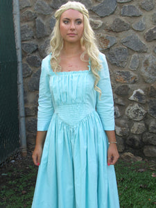 2 Pc Cinderella 2015 Princess Costume Gown Work Dress Apron for Girls Teens Adults