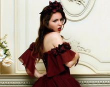 Load image into Gallery viewer, High quality luxury prom dresses Wedding Maroon long dress Evening Dress Prom Evening Sweetheart with Train Dresses Arabic