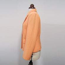 Load image into Gallery viewer, 80s women orange crepe blazer formal work suit cosplay costume Size L80s vintage orange work jacket