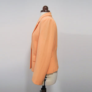 80s women orange crepe blazer formal work suit cosplay costume Size L80s vintage orange work jacket
