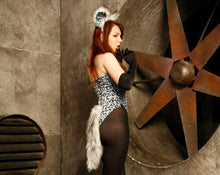 Load image into Gallery viewer, Sexy bodysuit Leopard costume Sexy cat costume Snow leopard costume for women Bodysuit with leopard print Sexy party costume