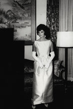 Load image into Gallery viewer, White bridal gown cocktail  Jackie Kennedy Inspired White evening gown wedding dress