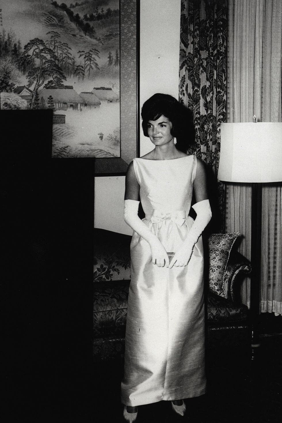 White bridal gown cocktail  Jackie Kennedy Inspired White evening gown wedding dress