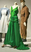Load image into Gallery viewer, Handmade Satin Replica Romantic Evening Satin Hand Applied Beads silk green dress
