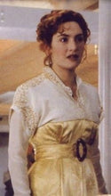 Load image into Gallery viewer, Delightful Velvet Titanic Belle Epoque Edwardian yellow titanic strolling dress