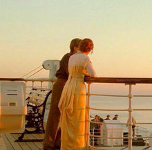 Load image into Gallery viewer, Delightful Velvet Titanic Belle Epoque Edwardian yellow titanic strolling dress