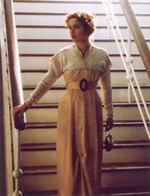 Load image into Gallery viewer, Delightful Velvet Titanic Belle Epoque Edwardian yellow titanic strolling dress