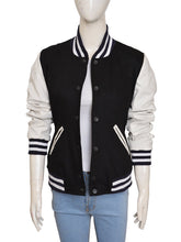 Load image into Gallery viewer, Kim Kardashian Varsity Jacket High School Letterman Jackets for Women White Black Color