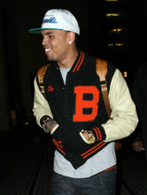 Load image into Gallery viewer, Chris Brown Men&#39;s Varsity Jackets Letterman Jacket for High School Letter B