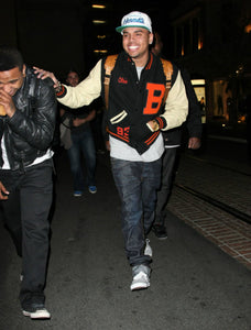 Chris Brown Men's Varsity Jackets Letterman Jacket for High School Letter B