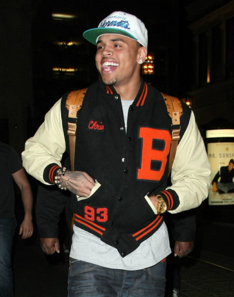 Chris Brown Men's Varsity Jackets Letterman Jacket for High School Letter B