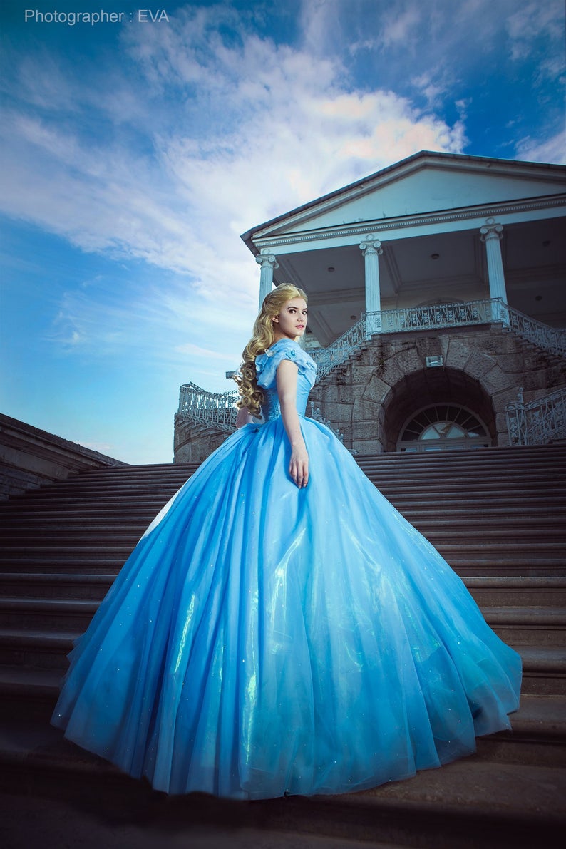 Adult Cinderella Dress for Wome - Cinderella Live Action Dress 2015 MJcostume Adult Cinderella Dress for Wome - Cinderella Live Action Dress 2015 MJcostume