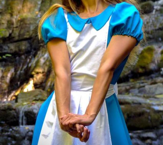 Alice in Wonderland Dress Blue Alice Dress Outfit Cosplay Costume   MJcostume