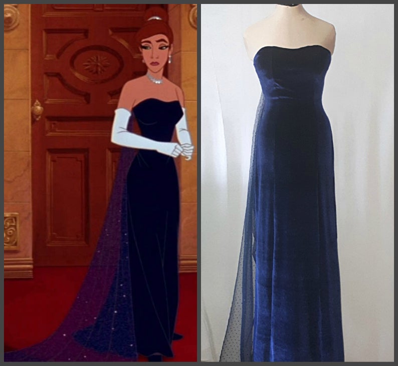 Anastasia 1997 Anya Blue Dress Princess Anastasia Costume for Women Anastasia 1997 Anya Blue Dress Princess Anastasia Costume for Women