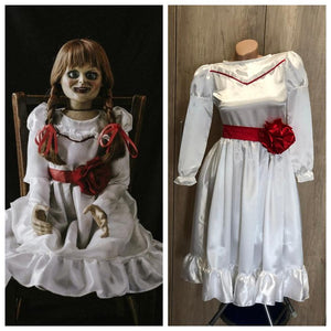 Annabelle Costume Annabelle White Red Dress for Girls Kids