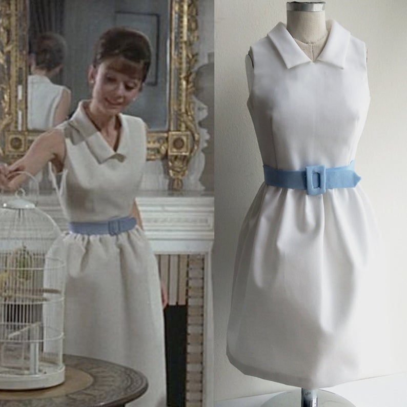 Audrey Hepburn White Vintage Dress from Paris when it sizzles