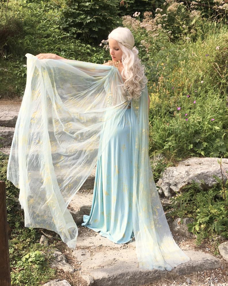 Blue Daenerys Qarth Dress from Game of Thrones MJcostume Blue Daenerys Qarth Dress from Game of Thrones MJcostume