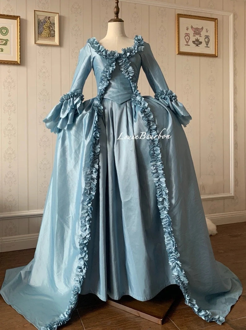 Blue Marie Antoinette Dress Victorian inspired Rococo Baroque costume dress