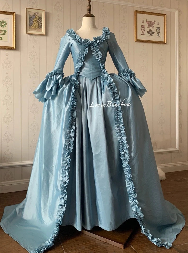 Blue Marie Antoinette Dress Victorian inspired Rococo Baroque costume – MJcostume