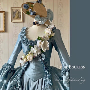 Blue Marie Antoinette Dress Victorian inspired Rococo Baroque costume – MJcostume
