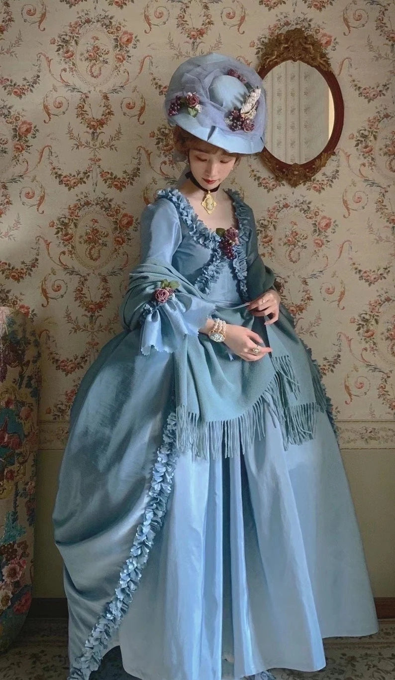 Blue Marie Antoinette Dress Victorian inspired Rococo Baroque costume dress Blue Marie Antoinette Dress Victorian inspired Rococo Baroque costume dress