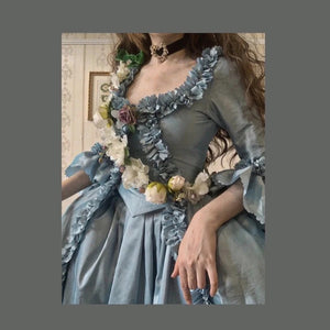Blue Marie Antoinette Dress Victorian inspired Rococo Baroque costume dress