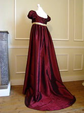 Load image into Gallery viewer, Burgundy Regency Dress Historical Dress 1st Empire Josephine Dress