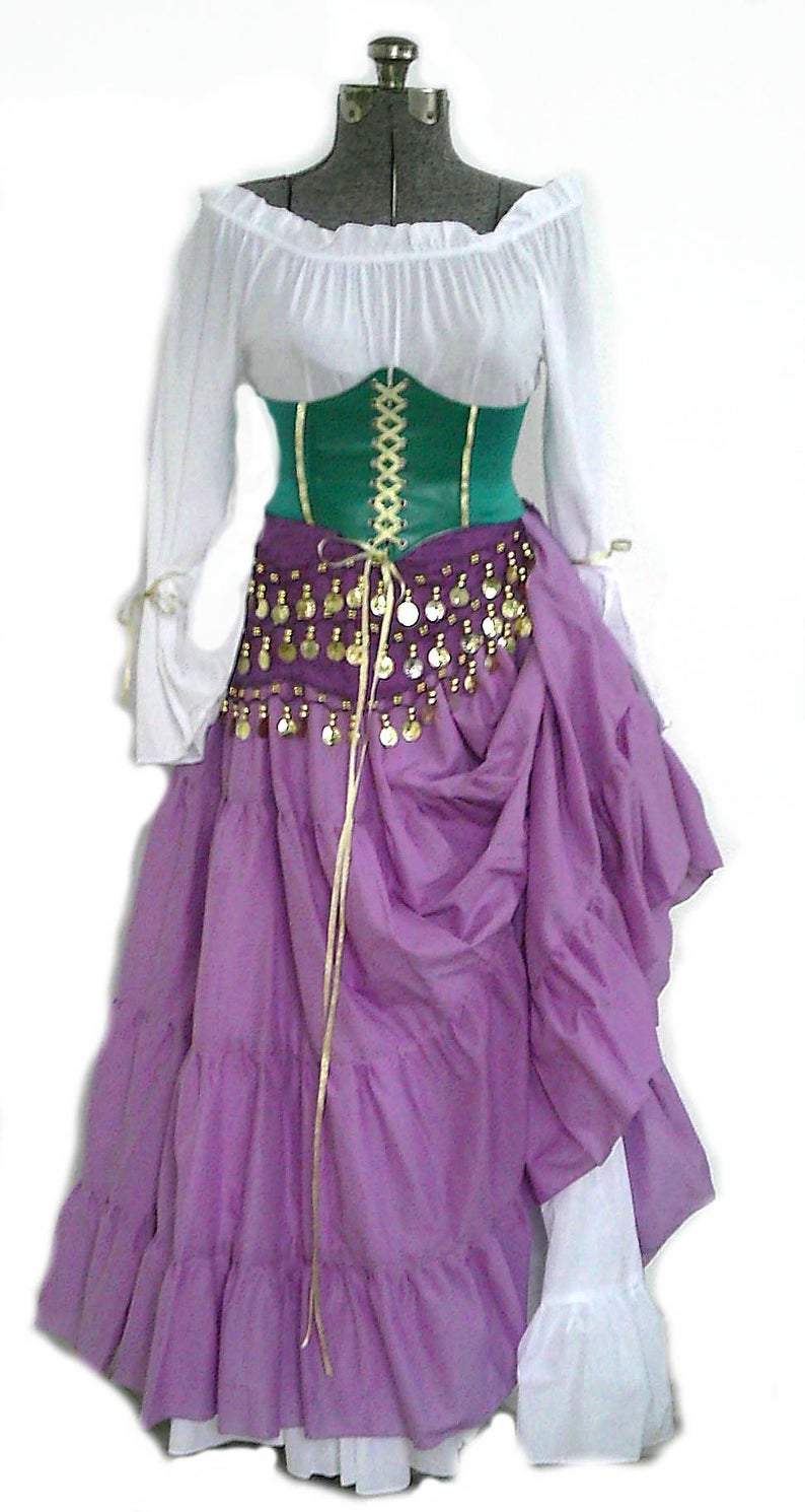 Esmeralda Costume Purple Skirt White Shirt Esmeralda Dress for Women