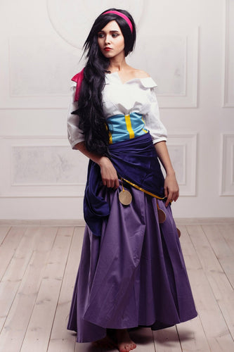 Esmeralda Dress Esmeralda Costume White Purple Outfit from Hunchback of Notre Dame