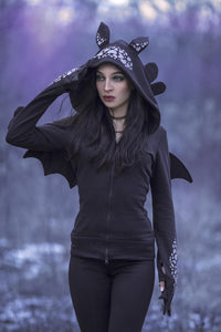 Female Black Dragon Hoodie Black Dragon Outfit Cosplay Costume