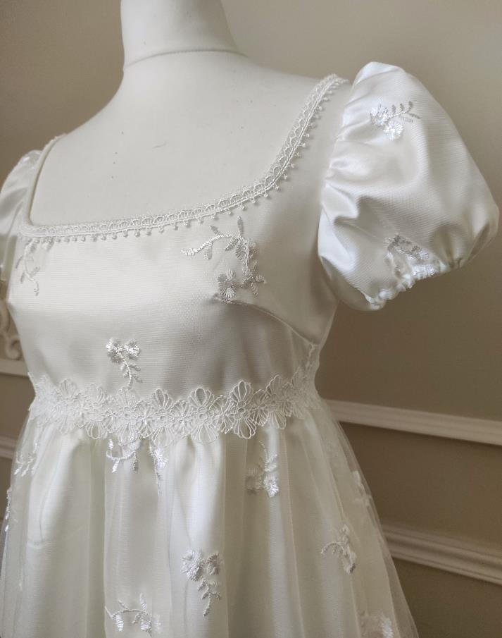 Ivory Regency Wedding dress 1st Empire Regency Dress MJcostume Ivory Regency Wedding dress 1st Empire Regency Dress MJcostume