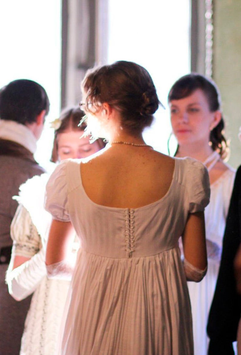 Jane Austen White High Waistline Regency Dress