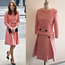 Load image into Gallery viewer, Kate Middleton Checkered Gingham Dress Eponine Jackie Kennedy Dress
