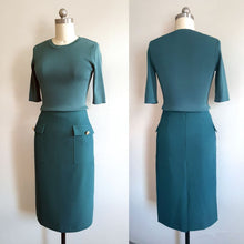 Load image into Gallery viewer, Meghan Markle Green Dress Green Outfit Knit Top and Skirt