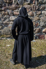 Load image into Gallery viewer, Black Mens Medieval Robe Grim Reaper Costume Hooded Monk Robe for Adults