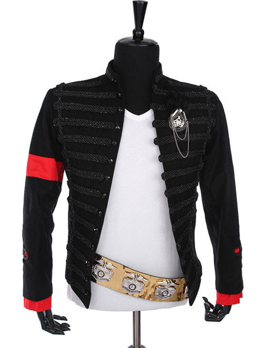 Michael Jackson Cosplay Award Ceremony Hussar Costume Black Jacket
