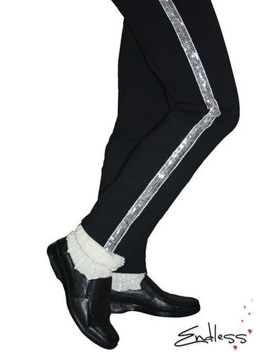 Michael Jackson Billie Jean Pants Black Silver Trousers