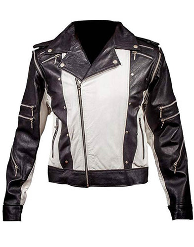 Michael Jackson Commercial Jacket Black White Leather Costume
