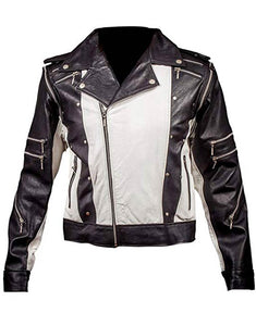 Michael Jackson Commercial Jacket Black White Leather Costume