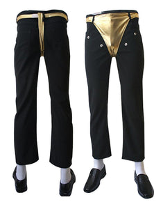 Michael Jackson Dangerous Tour Pants Black Golden Trouser