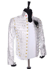 Load image into Gallery viewer, Michael Jackson History Tour Outfit White Sequin Jacket for Man/Women/Kids