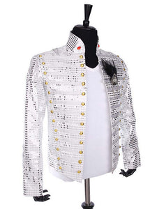 Michael Jackson History Tour Outfit White Sequin Jacket for Man/Women/Kids