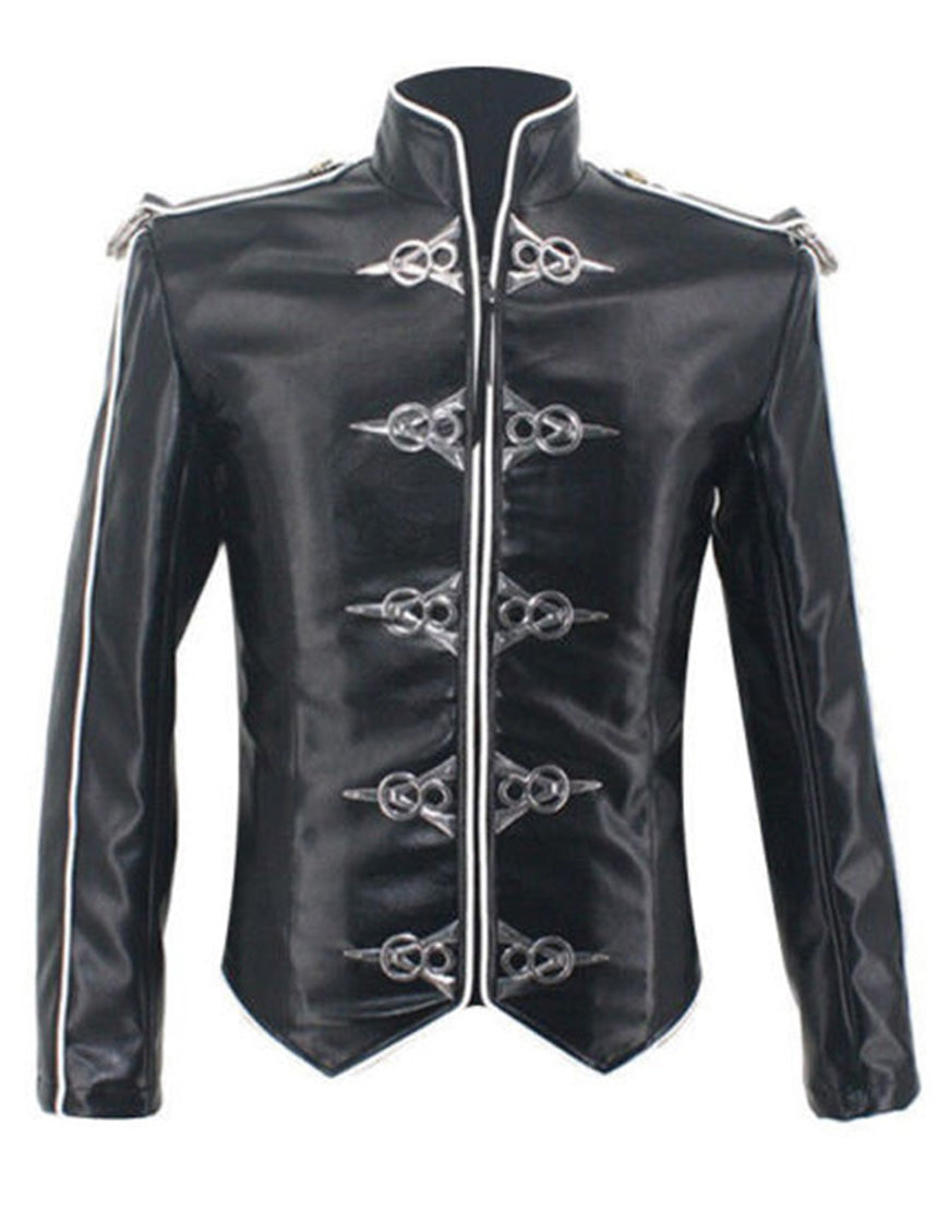 Michael Jackson Jacket Classic V8 Punk Moto Skinny Leather Black Costume