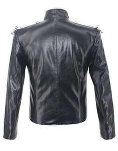 Michael Jackson Jacket Classic V8 Punk Moto Skinny Leather Black Costume