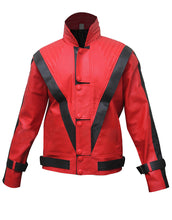 Load image into Gallery viewer, Michael Jackson&#39;s Red Thriller Jacket Leather Outfit for Male, Female, Kids