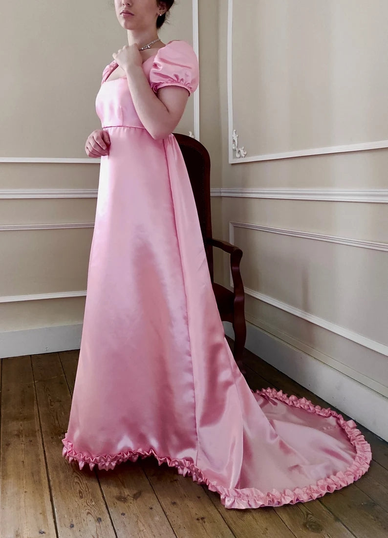 Pink Regency Dress 1st Empire Dress MJcostume Pink Regency Dress 1st Empire Dress MJcostume