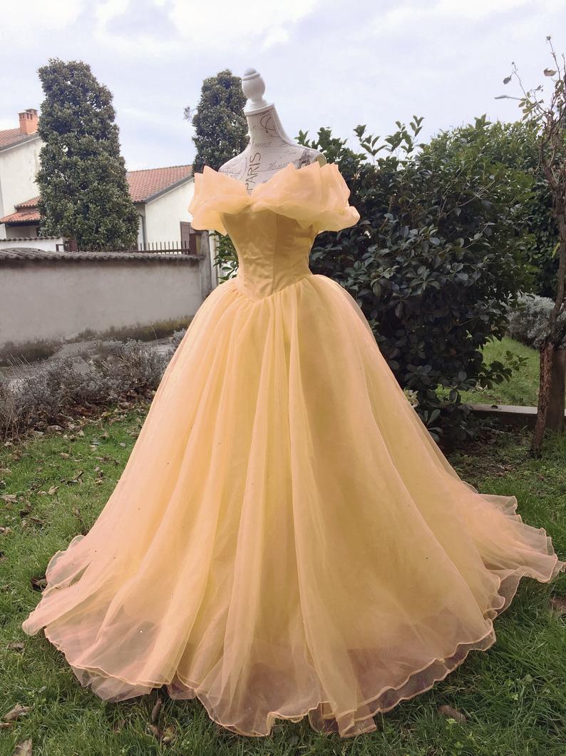 Princess Belle Dress Cosplay Costume for Women in All Size Plus Size – MJcostume Princess Belle Dress Cosplay Costume for Women in All Size Plus Size – MJcostume